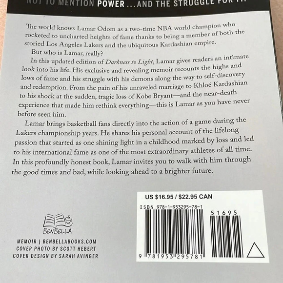 Darkness to Light - Lamar Odom Memoir Paperback Book - Picture 5 of 5